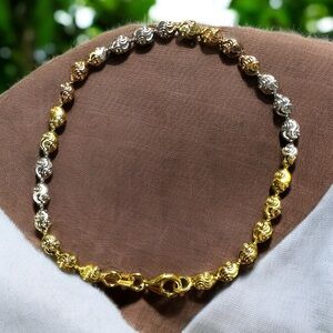 P.Lux Italian Tri-Gold Over Solid Sterling Silver Bracelet